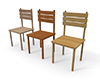 たくさんの椅子 - 木材・木｜無料イラスト素材