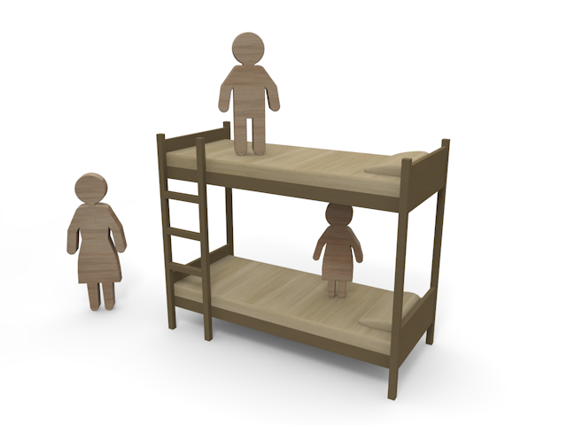 子供用ベッド - ウッド/木材/イラスト/写真/フリー素材/フォト/質感/3D