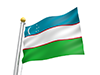 ウズベキスタン - 国旗｜世界地図｜フリーイラスト素材