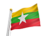 ミャンマー - 国旗｜世界地図｜フリーイラスト素材