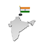 インド - 国旗｜世界地図｜フリーイラスト素材