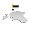 エストニア - 国旗｜世界地図｜フリーイラスト素材