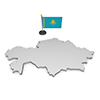 カザフスタン - 国旗｜世界地図｜フリーイラスト素材