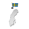 スウェーデン - 国旗｜世界地図｜フリーイラスト素材