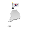 大韓民国 - 国旗｜世界地図｜フリーイラスト素材