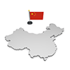 中華人民共和国 - 国旗｜世界地図｜フリーイラスト素材