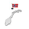ノルウェー - 国旗｜世界地図｜フリーイラスト素材
