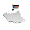 南スーダン - 国旗｜世界地図｜フリーイラスト素材