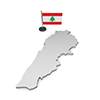 レバノン - 国旗｜世界地図｜フリーイラスト素材
