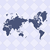 ワールドマップ｜紫色 - 国旗｜世界地図｜フリーイラスト素材