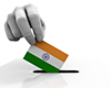 インド｜国旗｜票を入れる - 国旗｜世界地図｜フリーイラスト素材