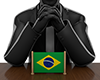 ブラジル｜国旗｜考える人｜問題 - 国旗｜世界地図｜フリーイラスト素材