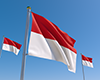 インドネシア｜国旗｜青空｜風 - 国旗｜世界地図｜フリーイラスト素材