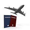 旅客機｜パスポート - 観光旅行｜無料イラスト素材