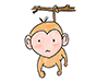 木にしっぽを巻き付ける猿 | 申 | アニマル - キャラクター｜人物｜フリーイラスト