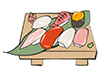 お寿司盛り合わせ - 食べ物｜フード｜フリーイラスト素材