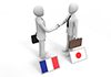 フランスと日本/握手するビジネスマン - ビジネス｜人物｜無料イラスト素材