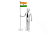 インドの旗を手にするビジネスマン - ビジネス｜人物｜無料イラスト素材