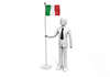 イタリアの旗を手にするビジネスマン - ビジネス｜人物｜無料イラスト素材