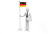 ドイツの旗を手にするビジネスマン - ビジネス｜人物｜無料イラスト素材