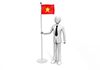 ベトナムの旗を手にするビジネスマン - ビジネス｜人物｜無料イラスト素材
