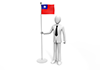 台湾の旗を手にするビジネスマン - ビジネス｜人物｜無料イラスト素材