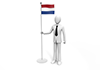 オランダの旗を手にするビジネスマン - ビジネス｜人物｜無料イラスト素材