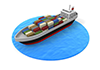 コンテナ貨物船 - 産業イメージ 無料イラスト