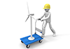 風力発電機｜設置 - 産業イメージ 無料イラスト