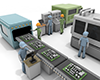 Assembly line work | People working in factories-Industrial image Free illustration