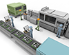 Assembly line work | People working in factories-Industrial image Free illustration