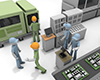 Move a machine ｜ Work in a factory ｜ Worker ――Industrial image Free illustration