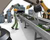 ロボットと働く｜工場での仕事｜流れ作業 - 産業イメージ 無料イラスト