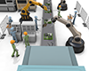 Operate a robot ｜ Operate a machine ｜ Factory work --Industrial image Free illustration