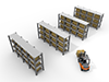 Cargo carrying luggage with a forklift ｜ Warehouse work ｜ Light work ｜ Organize --Industrial image Free illustration