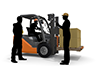 Working in a warehouse ｜ Driving a forklift ｜ Inventory management ｜ Products / Luggage --Industrial image Free illustration