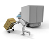 Person who delivers luggage in a hurry | Delivery work-Industrial image Free illustration