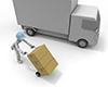 荷物を配達する人｜トラックで配達 - 産業イメージ 無料イラスト
