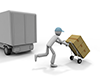Parcel delivery person | Truck delivery-Industrial image Free illustration