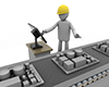 Assembly work at the factory | People who attach parts-Industrial image Free illustration
