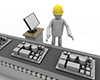 Assembly line work in the factory | Operate on the panel-Industrial image Free illustration