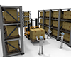 倉庫でフォークリフト作業｜荷物を移動する - 産業イメージ 無料イラスト