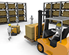 Forklift work in the warehouse | Moving luggage-Industrial image Free illustration