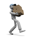 重たい荷物を運ぶ｜荷物を移動する人 - 産業イメージ 無料イラスト