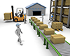 Light work in the warehouse ｜ Forklift ｜ Barrett jack-Industrial image Free illustration