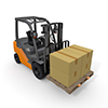 Transportation / Forklift / Cardboard-Industrial Image Free Illustration