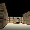 Forklift Work / Warehouse / Luggage-Industrial Image Free Illustration