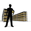 Silhouette / Male / Warehouse-Industrial Image Free Illustration