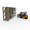 Mobile Work / Forklift / Cardboard-Industrial Image Free Illustration