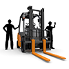 Working / Forklift / Driving Operator-Industrial Image Free Illustration